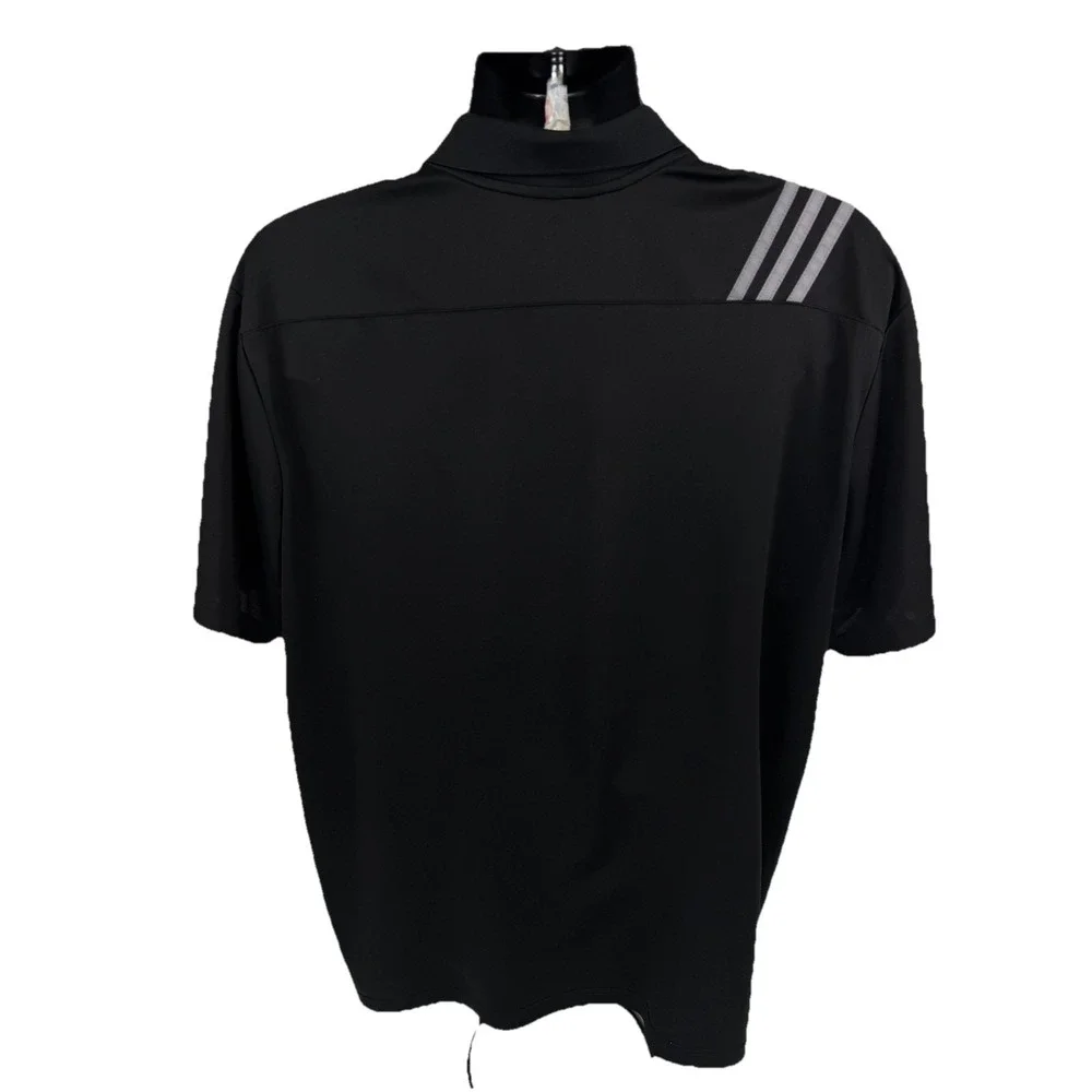 Adidas Golf Polo Shirt 2XL Mens‎ Black Short Sleeve Logo